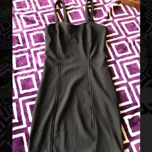 Black ribbed dress